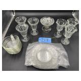 Glass Ice Cream dishes, 5 pc. Crystal plates, 5