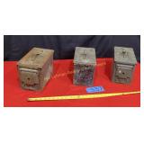 3 Metal Ammo boxes 7' T x 6'W x 12' D- 2 w/