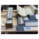 decorative tile in frames with adhesive numbers