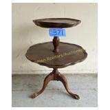 Two Teired Table--Dark Stained 22' W x 30' T