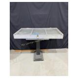 Small Square Table and Locked Display Case 42' W