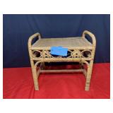 Wicker stool, 29 1/2' W x 13 1/2' D x 19' T