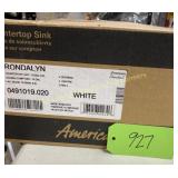American Standard countertop sink, white, 19"