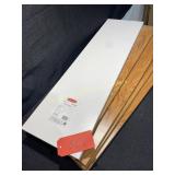 9.8 " deep x 35.8" width, 1 white- 4 woodtone