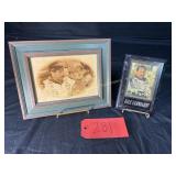 Green Wooden Picture frame of Dale Sr and Dale Jr