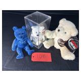 2 Gold'n Bears and 1 Action Sports Stuffed Bear