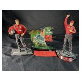 2- Dale Earnhardt Figurines, 1- Plaque