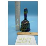 Fenton Blue Carnival Glass Bell, Hobnail Pattern