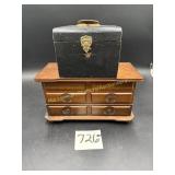 Wood Jewelry Boxes--1 has brass latch and