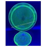 2 Uranium glass plates