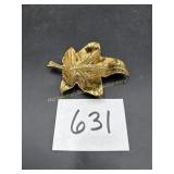 Vintage Brass Maple Leaf dish