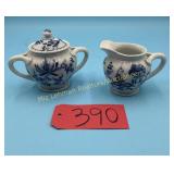 Blue Danube Sugar and Creamer