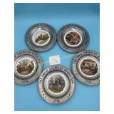 Great American Revolution 1776 Pewter Plates -