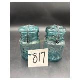 2 Ball Ideal Jars--Pint Jars with Wire bale and