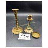 Vintage Brass  candlestick, gold colored