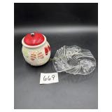Christmas Cookie Jar with Ornaments and Clear