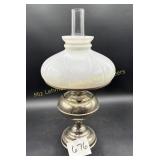 Antique Rayo Nickle Plated Lamp with White Opal