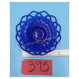 Imperial Glass Cobalt Blue lattice candy dish