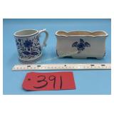 Vintage Delft Blue porcelain planter,