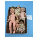 6 Vintage dolls