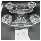 2 - Fostoria Clear Glass double Candelabras