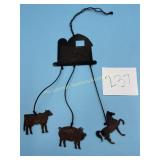Vintage Barnyard animal wind chime