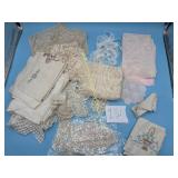 Lot of Dollies, napkins,  fabric pieces