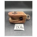 Wooden Body with Cast Iron Hook Block and Tackle