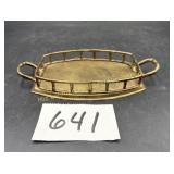 Vintage Hollywood Regency brass gallery tray