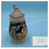 Beer Stein with Pewter Lid from Western Germany