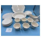 Set of Ironstone Dishes, 4 bowls, 7 dessert