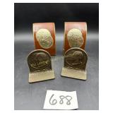 President Cast Iron Book Ends and Vintage Golden
