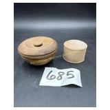 2 Wooden Treeneware Bowls
