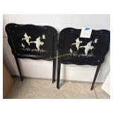 Vintage Geese fold TV trays-2