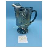 Indiana Carnival Glass Pitcher, Harvest Grape