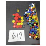 Vintage Marbles and misc. game pieces