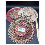 3 Vintage braided placemats
