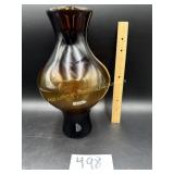 Antique Amber glass vase 12 1/2' T