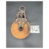 Wood and Metal Barn Pulley #867A