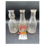 1 Quart Milk Bottles--Silver Seal Meadow Gold