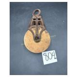 Wood and Metal Barn Pulley #867A