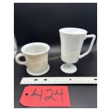 White Milk Glass, Shaving mug, and Coffee mug