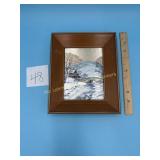 Vintage Metallic Foil Print -Snowy Bridge and