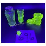 Uranium Green Depression Shot Glass, and Salt