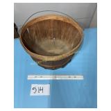 Vintage wood slat apple gathering basket
