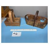 2 Small Vintage gathering baskets, as is