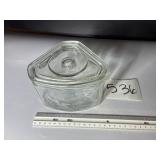 Vintage glass triangle refrigerator dish