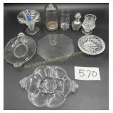 Vintage lot, glass bowl, glass dish, votive