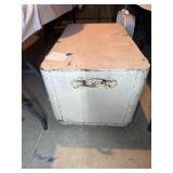 Large Antique Wooden and Metal Trunk