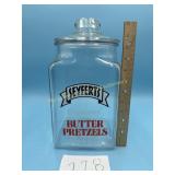 Antique Seyferts Original Butter Glass Counter Jar
